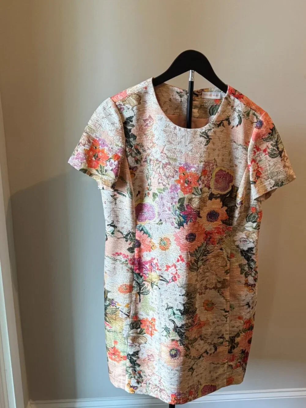 Tory Burch Peach Floral Mosaic Dress US Size 12 - Picture 10 of 12
